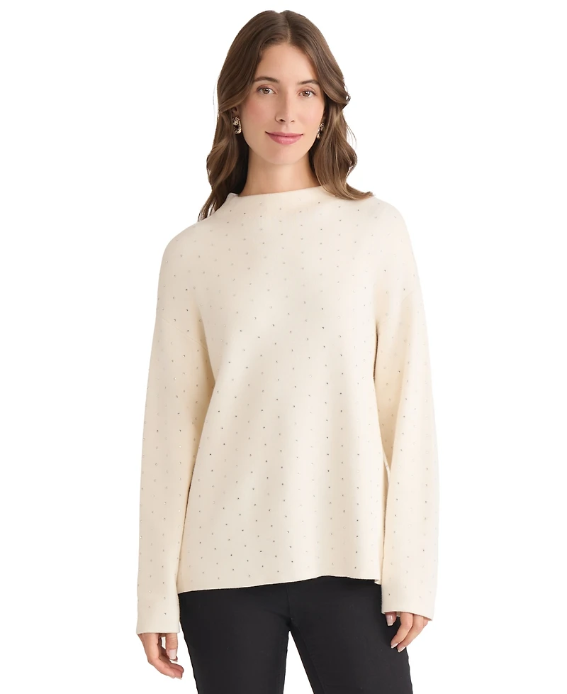 Jones New York Petite Mock Neck Sweater