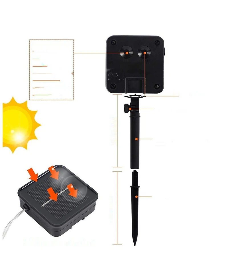Twinkle Star 120 Led Outdoor Solar String Lights 8 Modes Decorative Fairy 2-Pack - 39.4 Ft