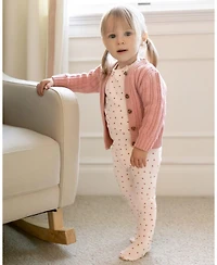 MeMoi Baby Clover-Print Hidden Zip Footie