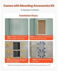 Slickblue Bathroom Recessed Divider Shelf for Shower Wall Storage and Essentials