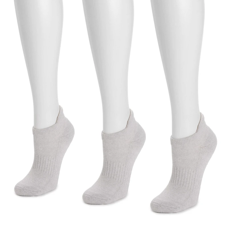 Muk Luks Women's 3 Pack Nylon Compression Ankle Socks