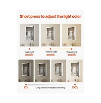 Slickblue Recessed Wall Medicine Cabinet with Side Mirrors and Lighting