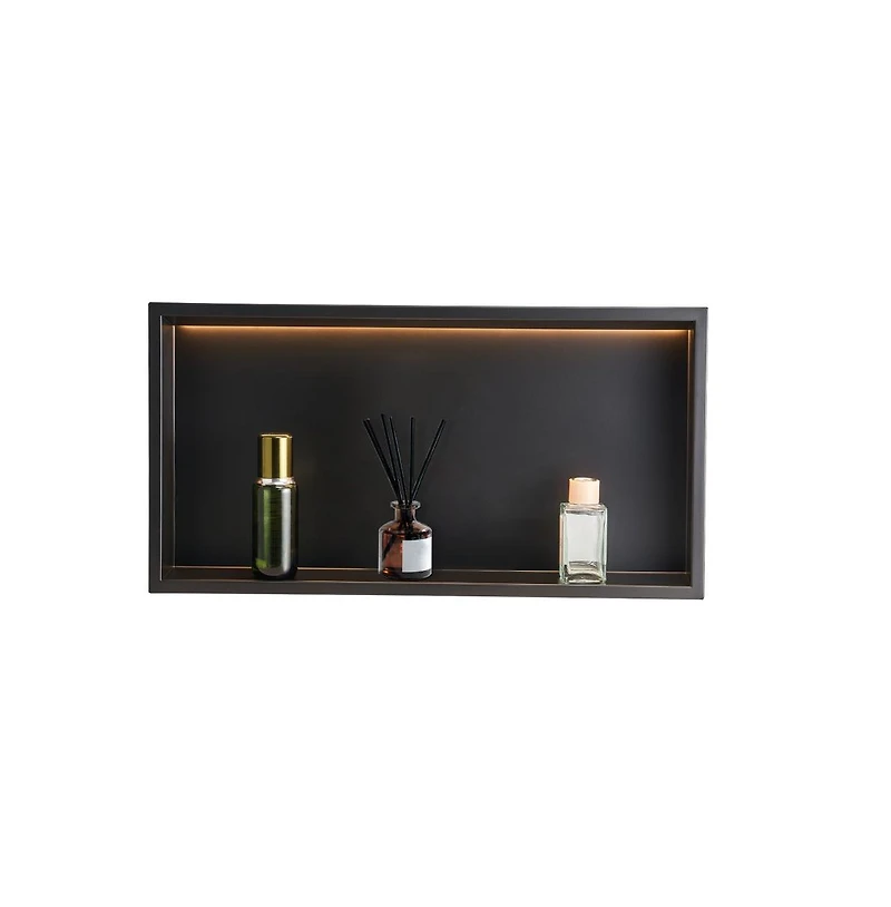 Slickblue Shower Niche Stainless Steel Recessed Shelf with Led Strip