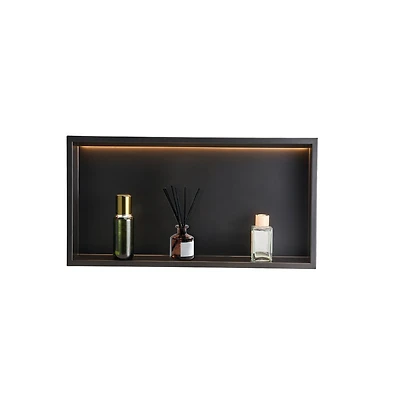 Slickblue Shower Niche Stainless Steel Recessed Shelf with Led Strip