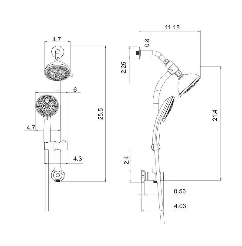Rainsken Multi Function Dual Shower Head