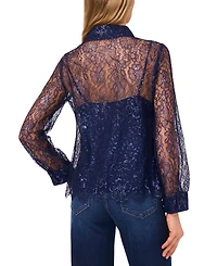 CeCe Women's Relaxed Long Sleeve Button Down Top