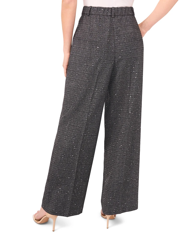 CeCe Women's Mid Rise Wide Leg Trousers