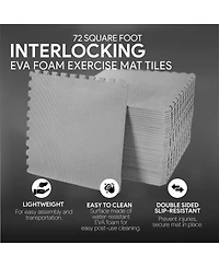Everyday Essentials BalanceFrom Fitness 72 Sq Ft Interlocking Eva Foam Exercise Mat Tiles