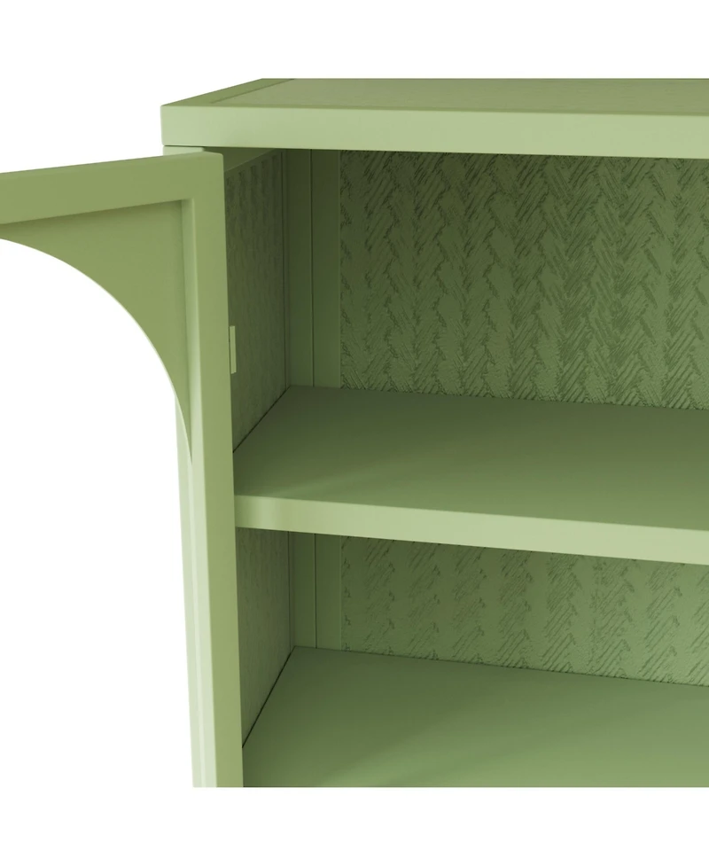 Slickblue Modern Two-Door Wall Cabinet with Glass Doors and Three-Tier Storage