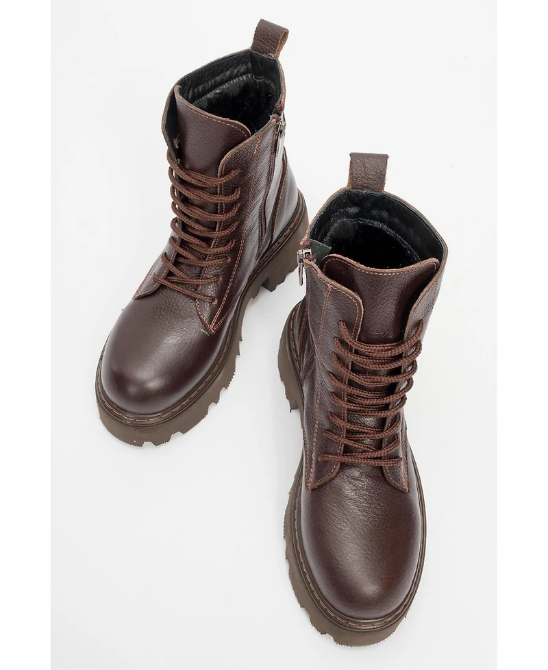 Forever & Always Shoes Tina Leather Ankle Boot (Women)
