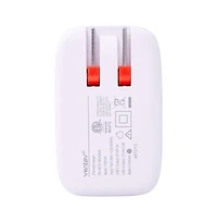 Ventev 27W Ultrafast Usb C and Usb A Dual Universal Wall Charger-Gray