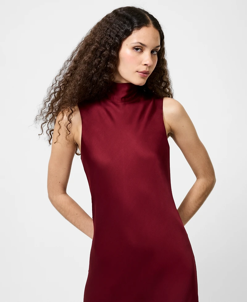 French Connection Women's Ennis Satin Sleeveless Bow Midi Dress