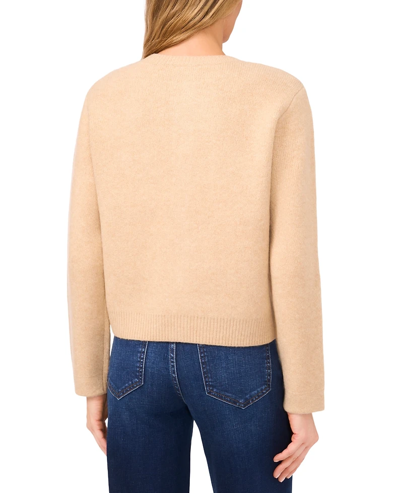 CeCe Women's Long Sleeve Patch Pockets Cardigan
