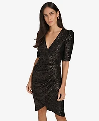 Calvin Klein Women's Short Sleeve Sequin Sheath Dress