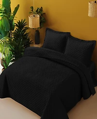 Tribeca Living Brisbane Microfiber Solid Oversized Quilt Set