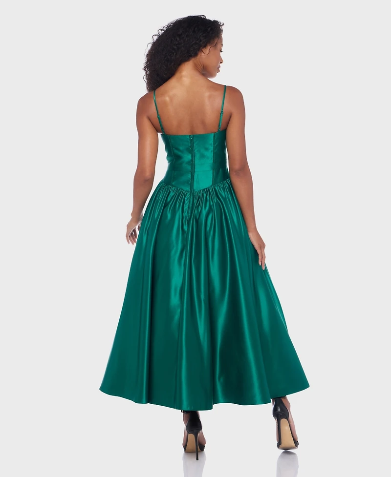 Alex & Sophia Juniors' Satin Corset Fit Flare Dress