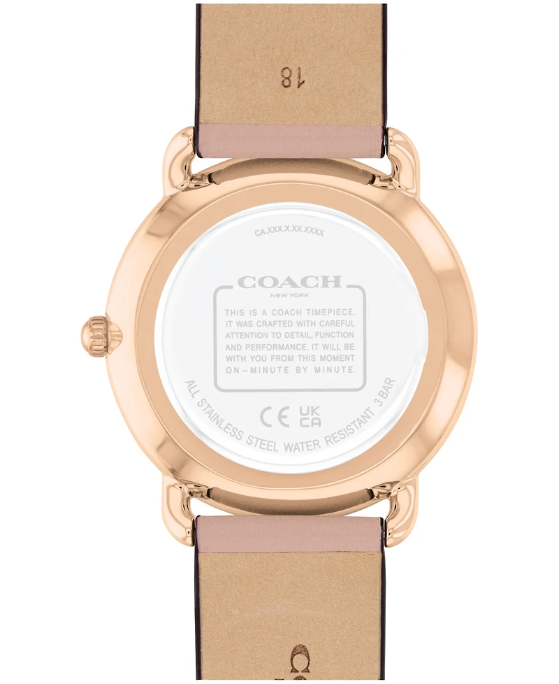 Coach Women's Elliot Blossom Leather Strap Watch, 36mm