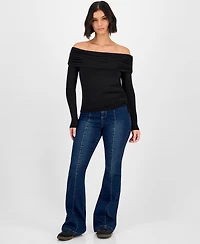 Ultra Flirt Juniors' Off-The-Shoulder Ruched Top