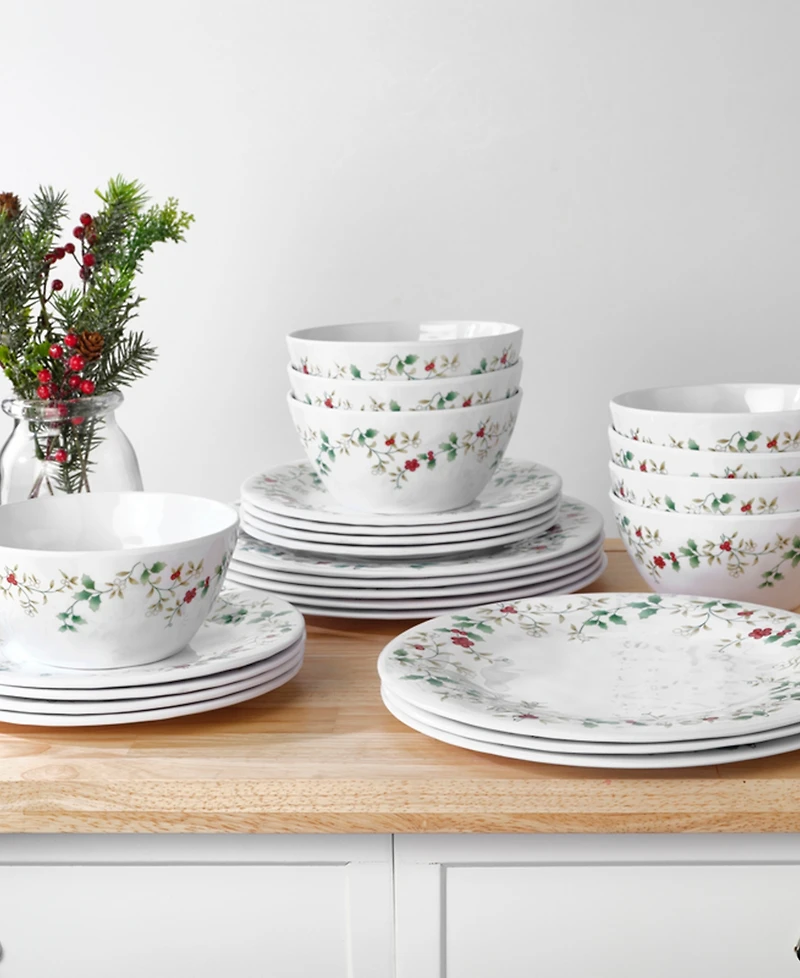 Winterberry Melamine 24 Pc. Dinnerware Set, Service for 8