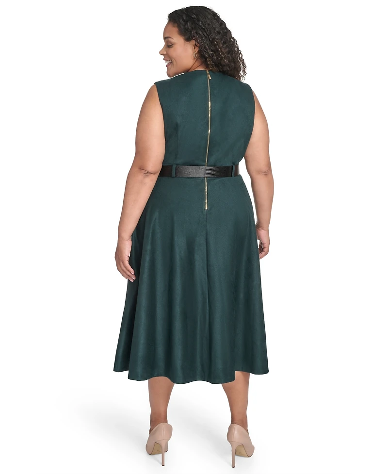 Calvin Klein Plus Belted Scuba Dress