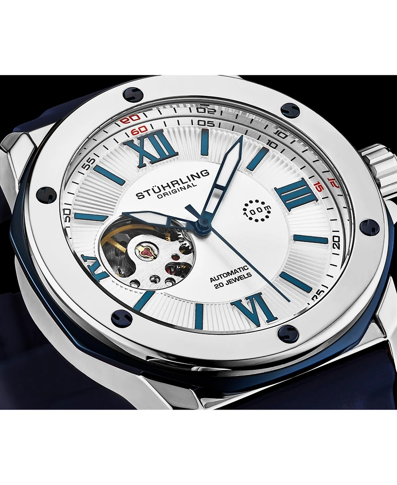 Stuhrling Edwardian 4018 Men s Automatic Skeleton Watch – 44mm Stainless Steel Case, Skeleton Dial