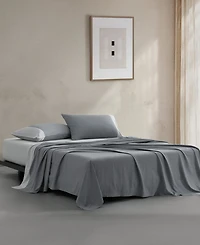 Calvin Klein Contrast Weave Rekoop Sateen 4-Pc. Sheet Set