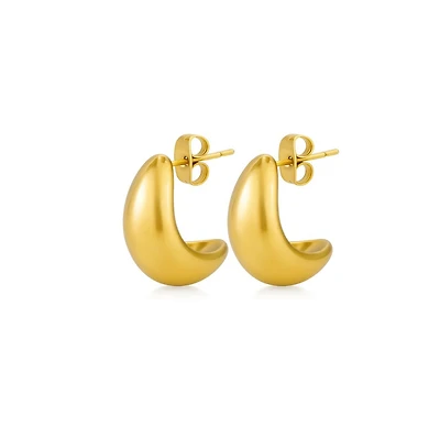 Dome Huggie Teardrop Earrings