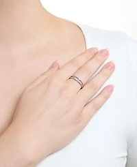 Macy's 2-Piece Cubic Zirconia Stackable Ring Set (0.17 ct. t.w.) in Sterling Silver