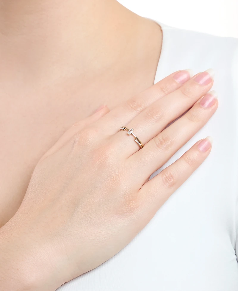 Macy's 2-Piece Cubic Zirconia Open Stackable Ring Set (0.23 ct. t.w.) in Gold Over Sterling Silver
