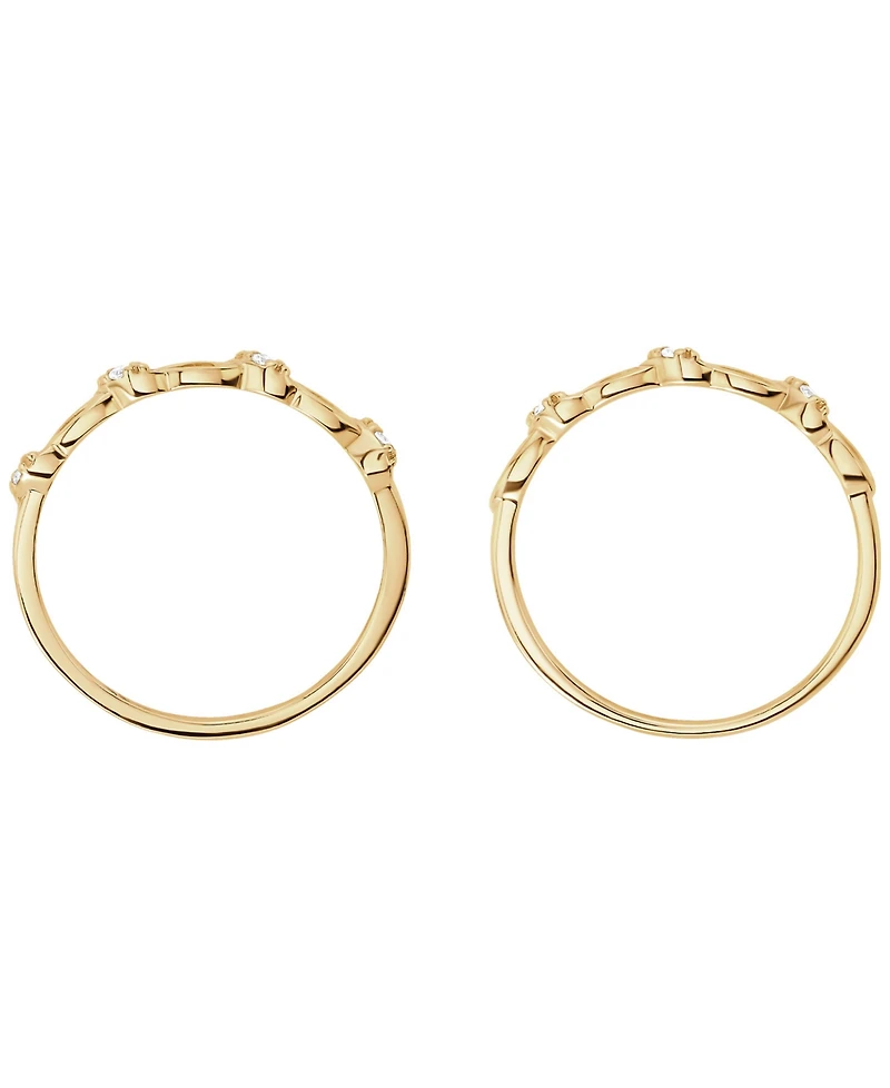 Macy's 2-Piece Cubic Zirconia Marquise Stackable Ring Set (0.12 ct. t.w.) in Gold Over Sterling Silver