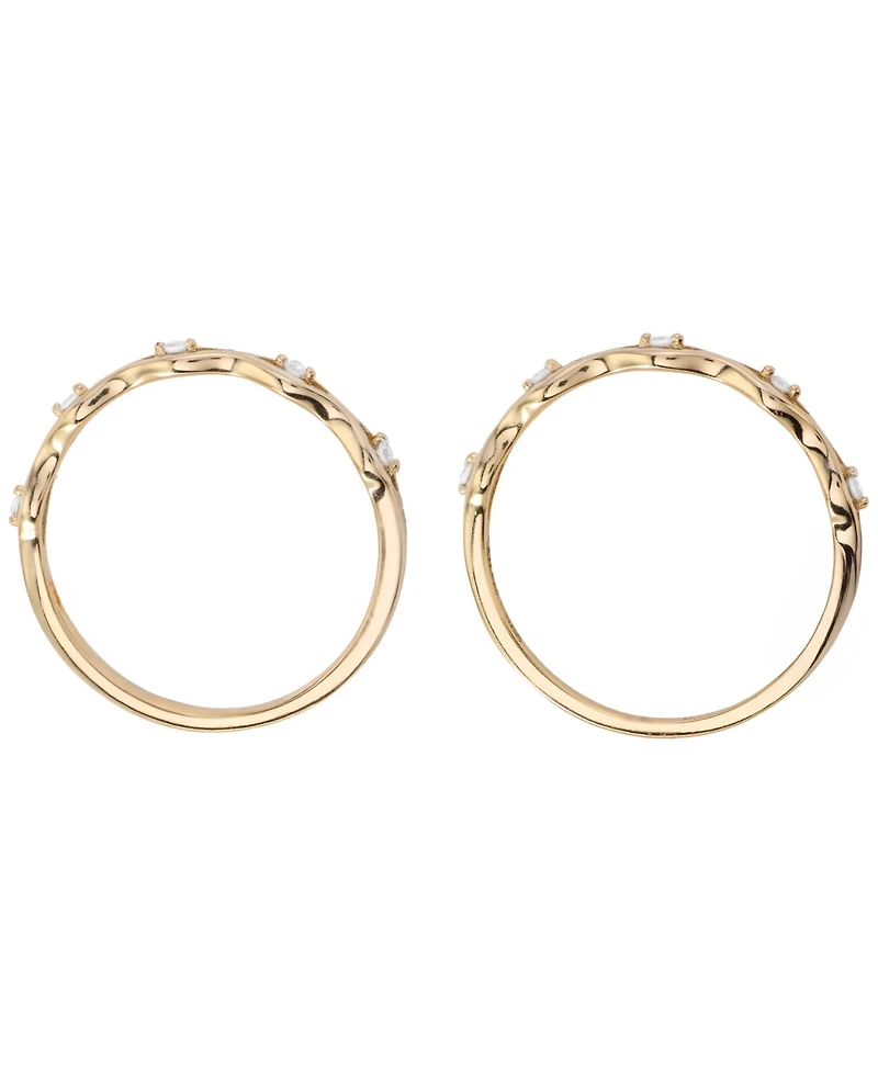 Macy's 2-Piece Cubic Zirconia Stackable Ring Set (0.15 ct. t.w.) in Gold over Sterling Silver