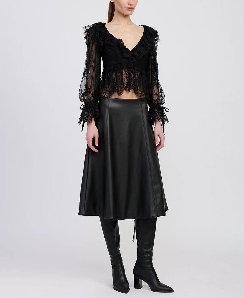 En Saison Women's Peregrine Lace Peplum Top