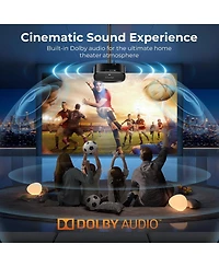 Elephas 4K Projector with Wifi and Bluetooth, Elephas Outdoor Movie Projector with Netflix/Prime Video/YouTube Built-in, 100,000+ Apps Supported, Vide