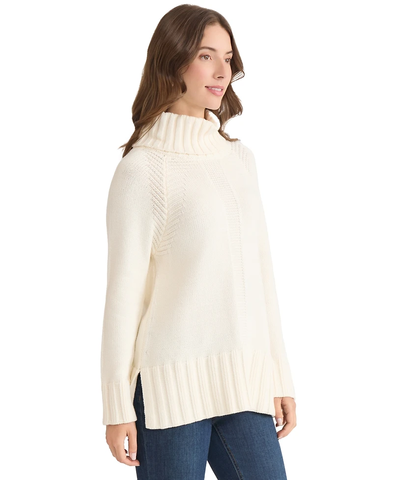Jones New York Women's Raglan Sleeve Funnel Neck Sweater