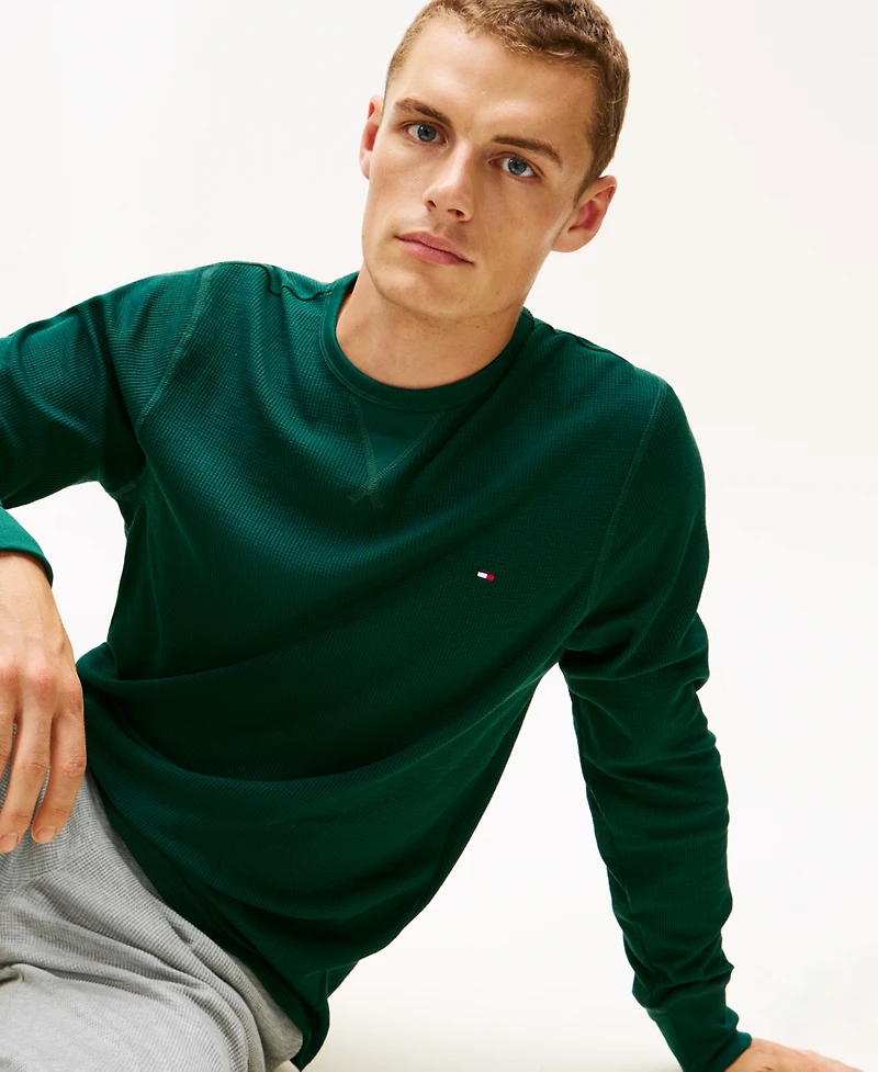 Tommy Hilfiger Men's Waffle-Knit Long-Sleeve Crewneck Thermal Top