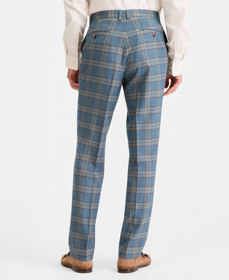 Tayion Collection Men's Classic-Fit Plaid Suit Separate Pants