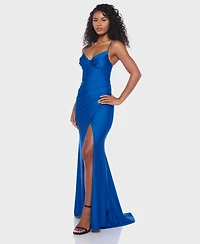 B Darlin Juniors' Corset Ruched Gown