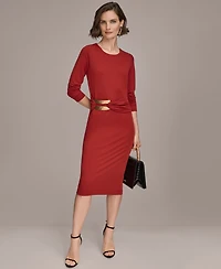 Donna Karan New York Women's Long Sleeve Wrap Dress