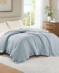 Madison Park Windom Lightweight Down Alternative Satin Trim Blanket