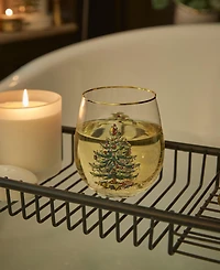 Spode Christmas Tree Stemless Wine Glasses, Set of 4