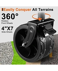 450lbs Heavy Duty Double Decker Collapsible Folding Wagon Cart with 360° Wheels, and Extra Storage