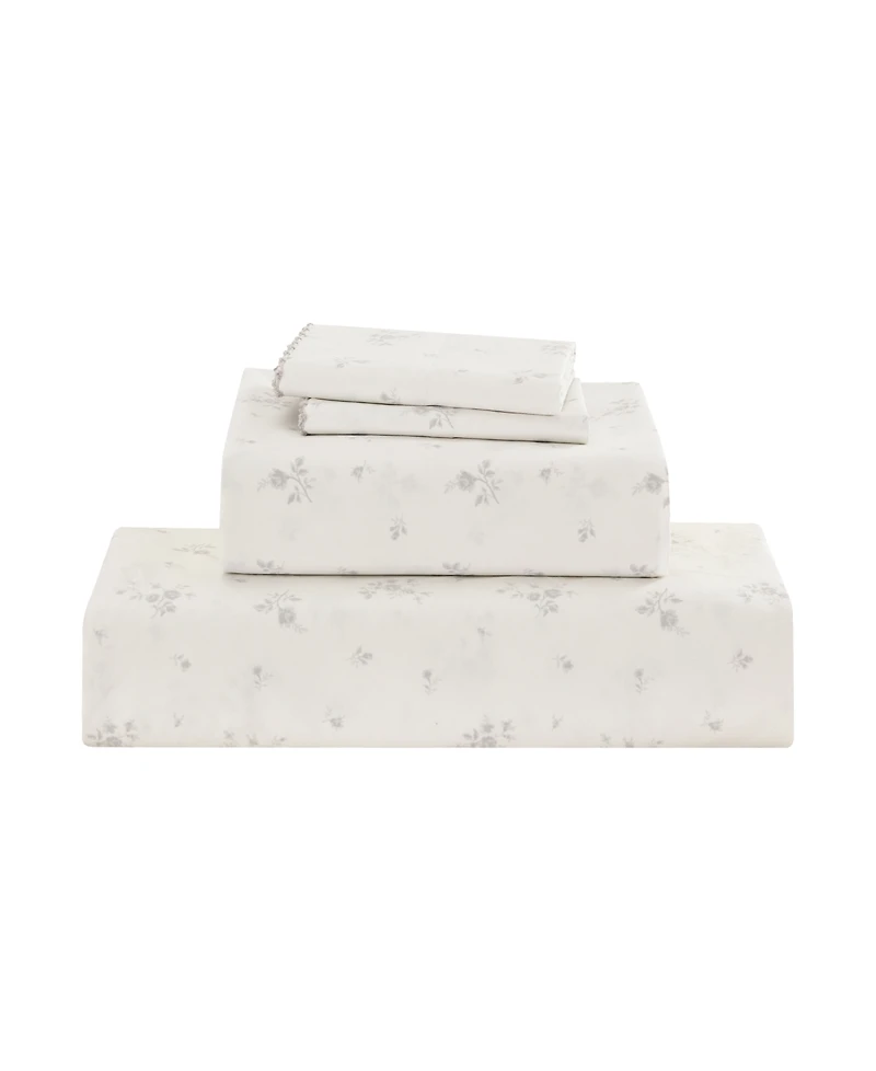 Sunham Callie Floral 200-Thread Count 4-Pc. Sheet Set