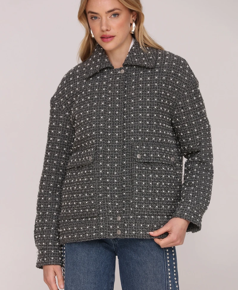 Avec Les Filles Women's Long Sleeve Aviator Jacket