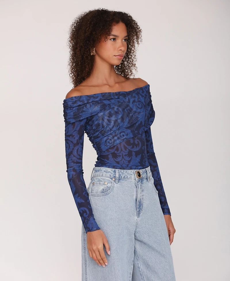 Avec Les Filles Women's Off-The-Shoulder Bodysuit Top