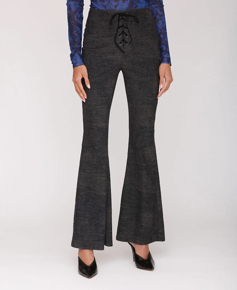 Avec Les Filles Women's Lace-Up Flare Pants