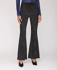 Avec Les Filles Women's Lace-Up Flare Pants