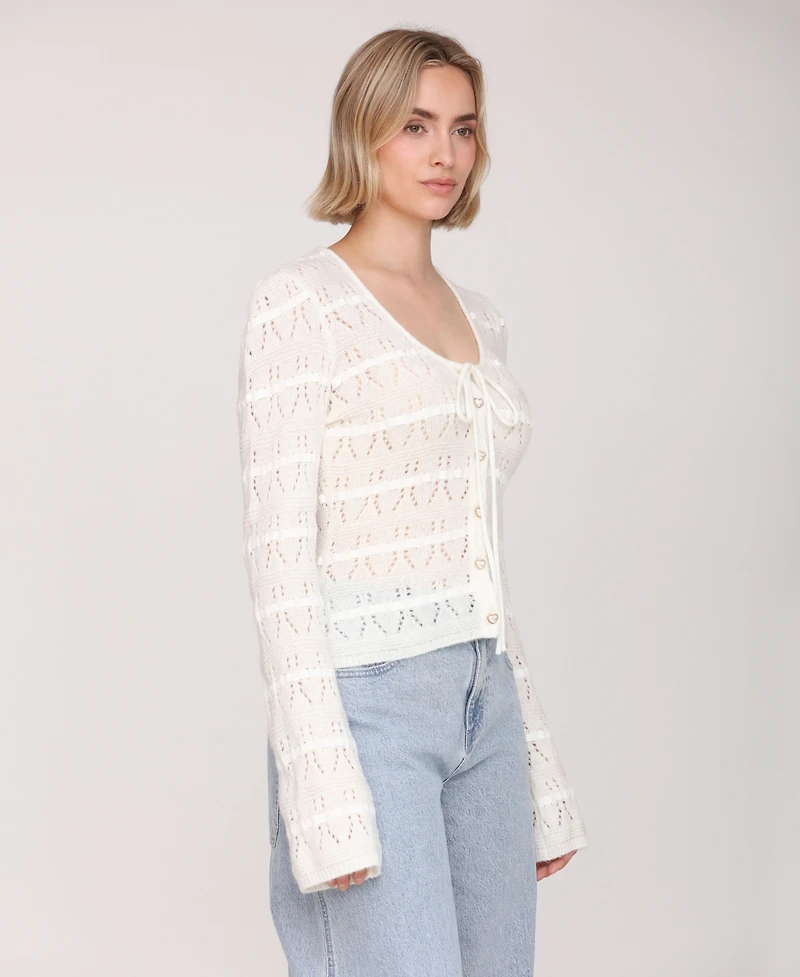 Avec Les Filles Women's Scoop Neck Cardigan