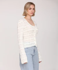 Avec Les Filles Women's Scoop Neck Cardigan
