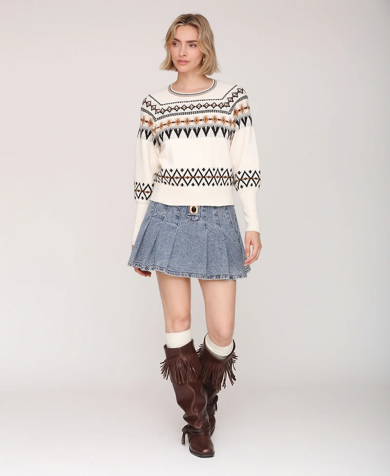 Avec Les Filles Women's Balloon Sleeves Sweater