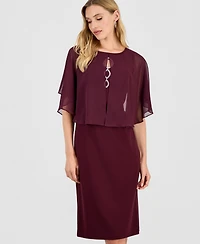 Connected Women's Cape Overlay Dress